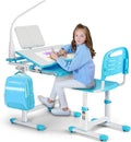 Pink Kids Study Desk and Chair Set with LED Lamp I1040