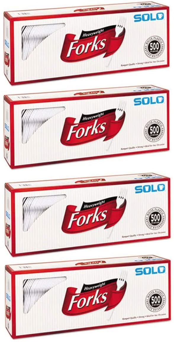 Heavyweight Plastic Cutlery Forks, White, 6.41 in, 500/Carton, 4 Pack V88644