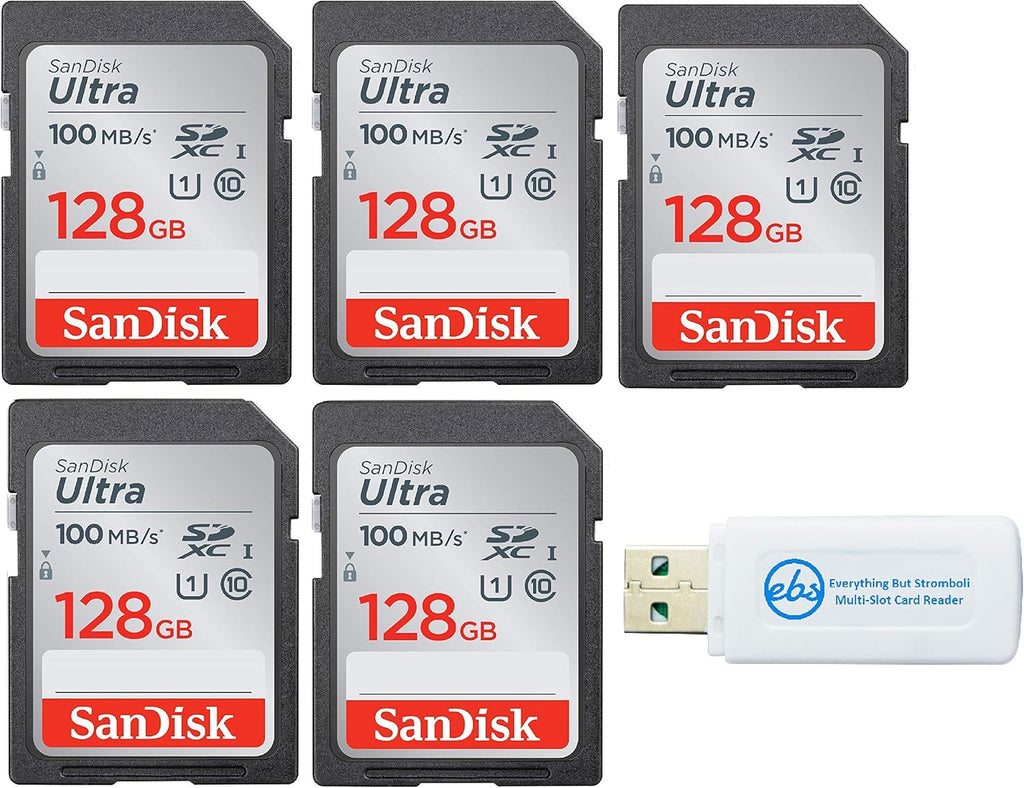 64GB SD Ultra Memory Card (5 Pack) UHS-I Class 10 with Combo Card Reader Pack of 2 X1347