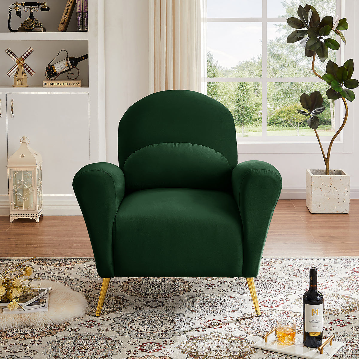 Blue Upholstered Armless Chair F66317