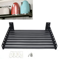 Stainless Microwave Rack Wall Mounted Storage Shelf with 4 Hooks I630843