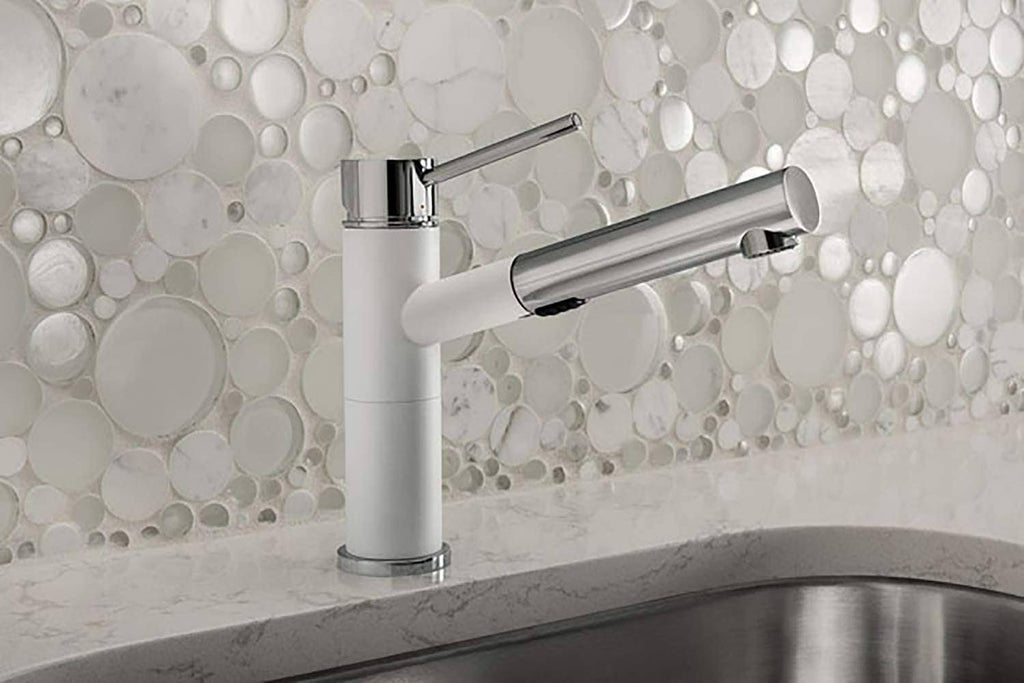 White Pull Out Spray Kitchen Faucet J11257