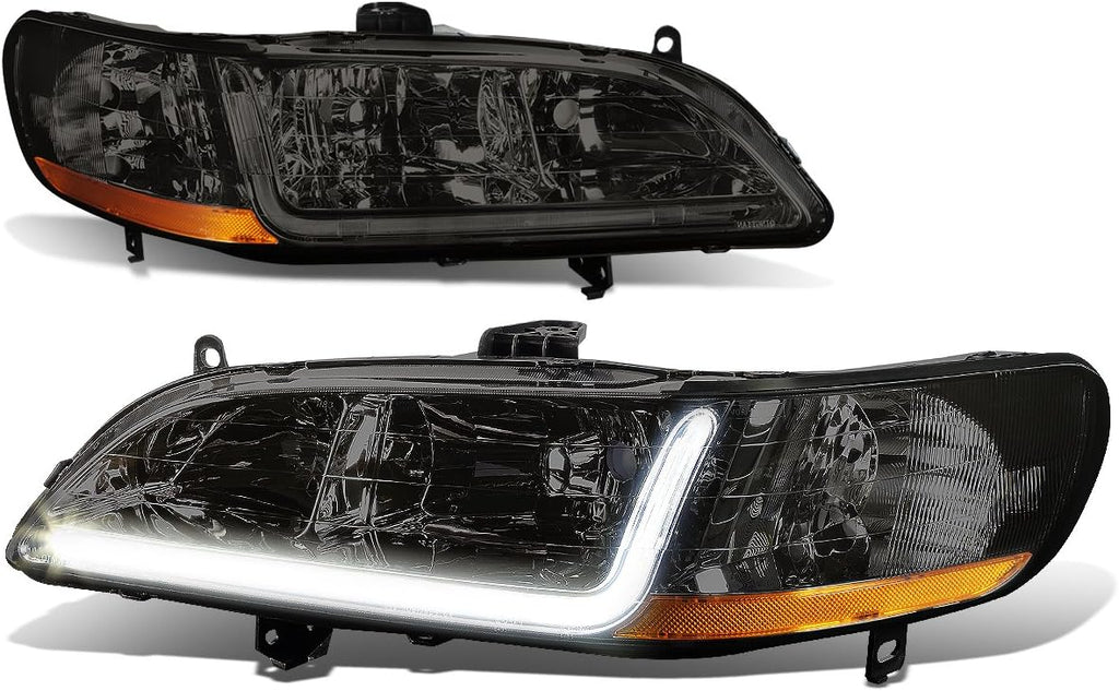 Chrome Housing LED DRL Headlights Assembly F6089