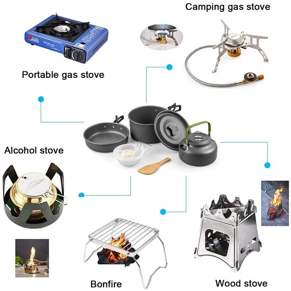 Camping Cookware Set with Pot and Frying Pan B46029