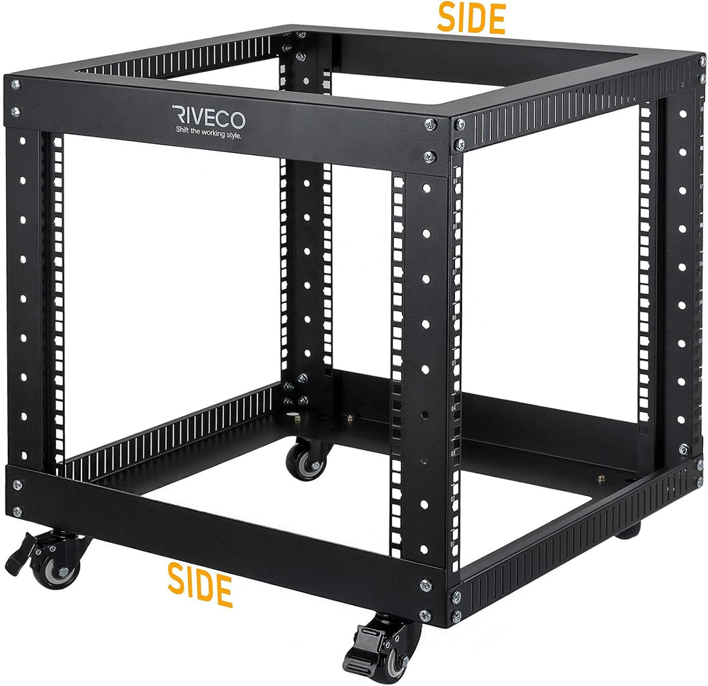 9U Open Frame Server Rack with Casters Black U251311