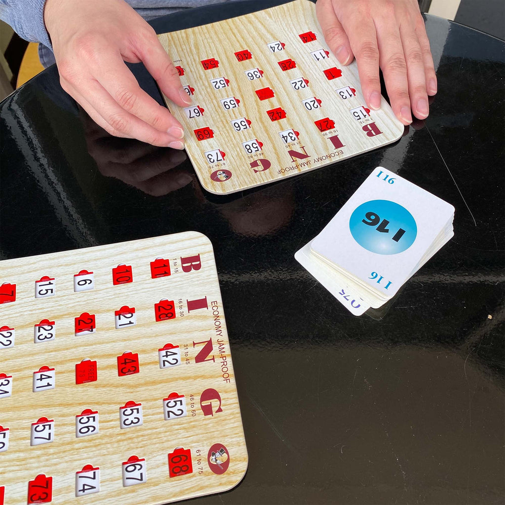 50 Reusable Shutter Bingo Cards with Sliding Windows F7385