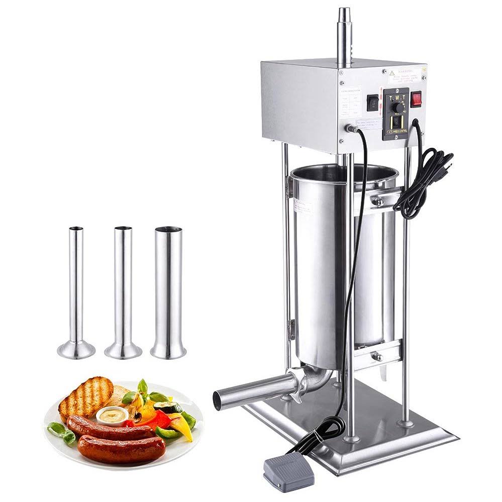 15L Electric Sausage Stuffer Vertical Stainless Steel Meat Filler with 4 Stuffing Tubes D925