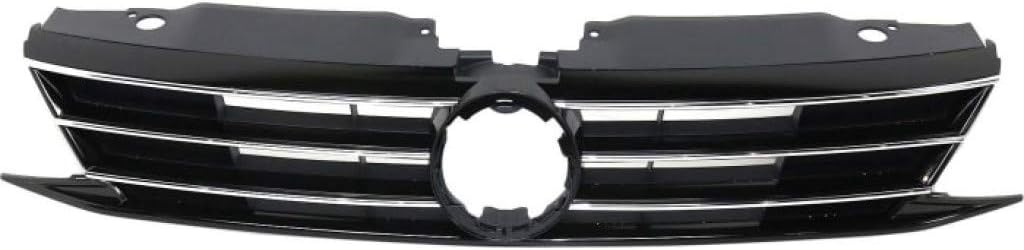 Textured Black Plastic Grille Assembly with Chrome Molding R942407