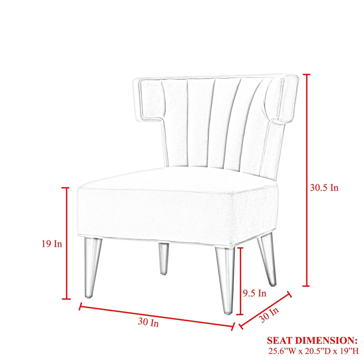 Grey Armless Velvet Accent Chair I20481