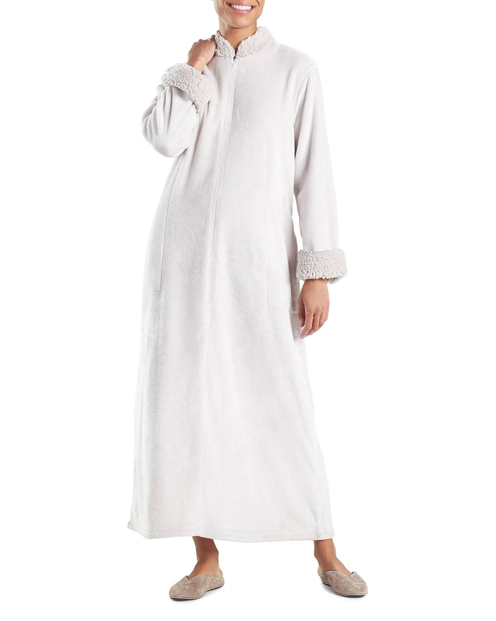 Plush Sherpa Zip Caftan Z39603