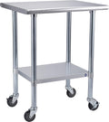Stainless Steel Table 30x24 Inches with Caster and Adjustable Under Shelf T809789