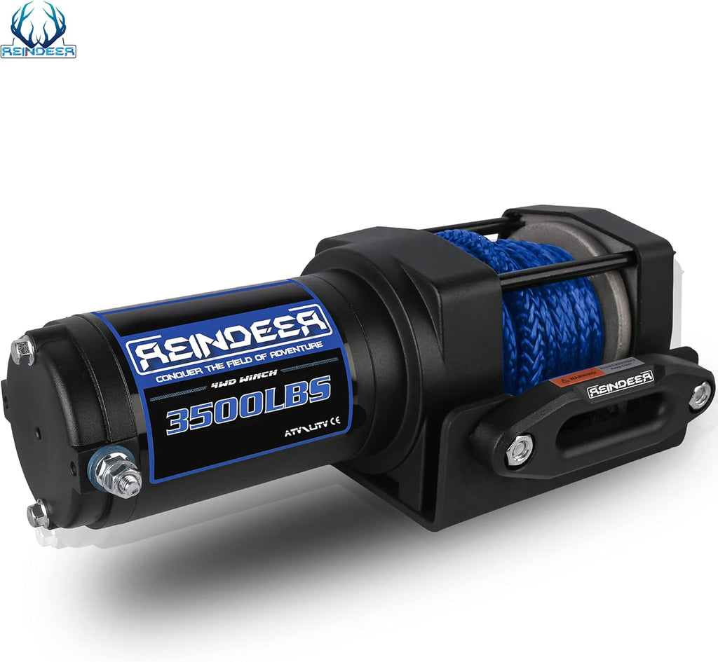 12V 3500 lb Electric Winch Kit Synthetic Rope with Hawse Fairlead Waterproof IP67 Wireless Remotes Z210542