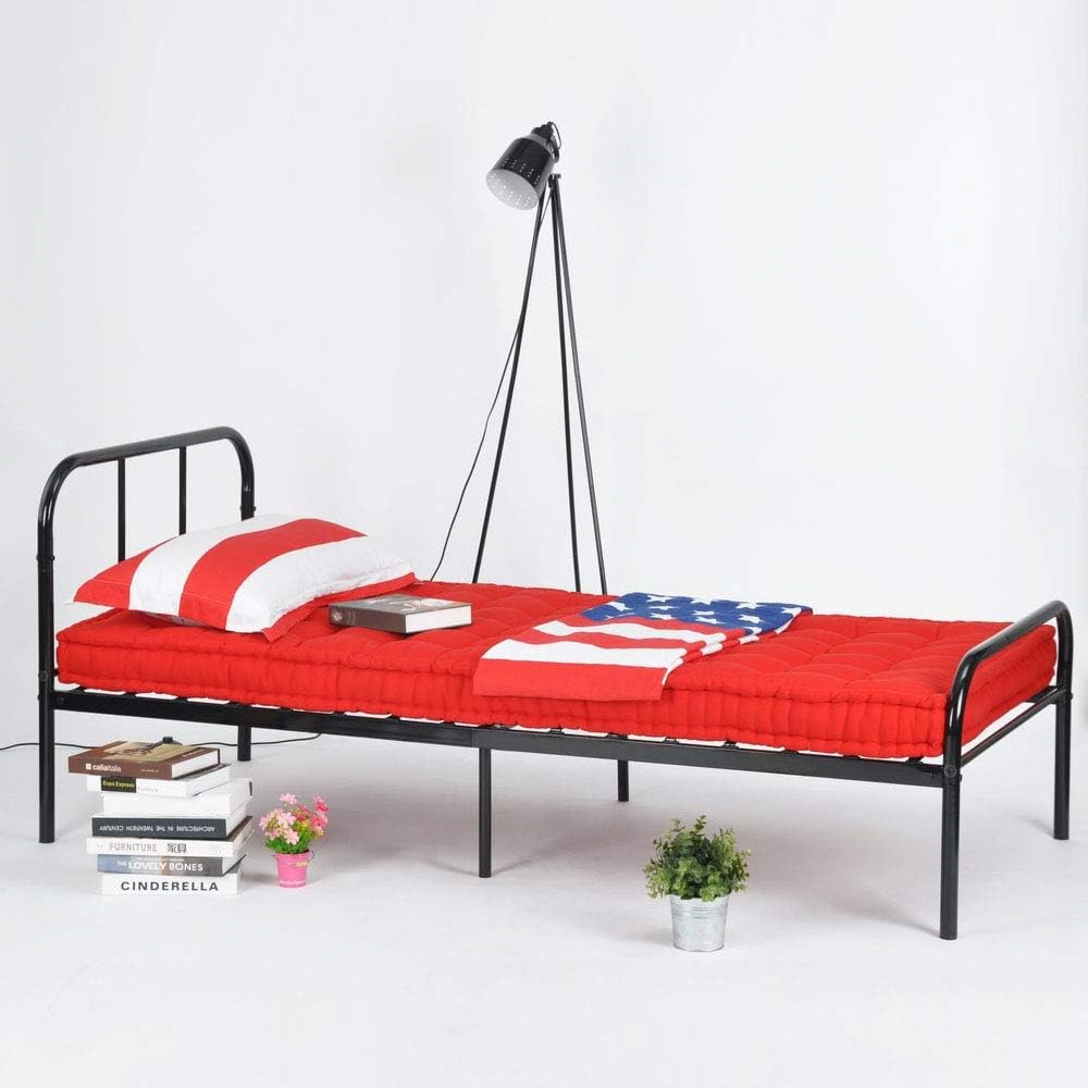 Black Twin Metal Bed Frame with Headboard and Footboard C143