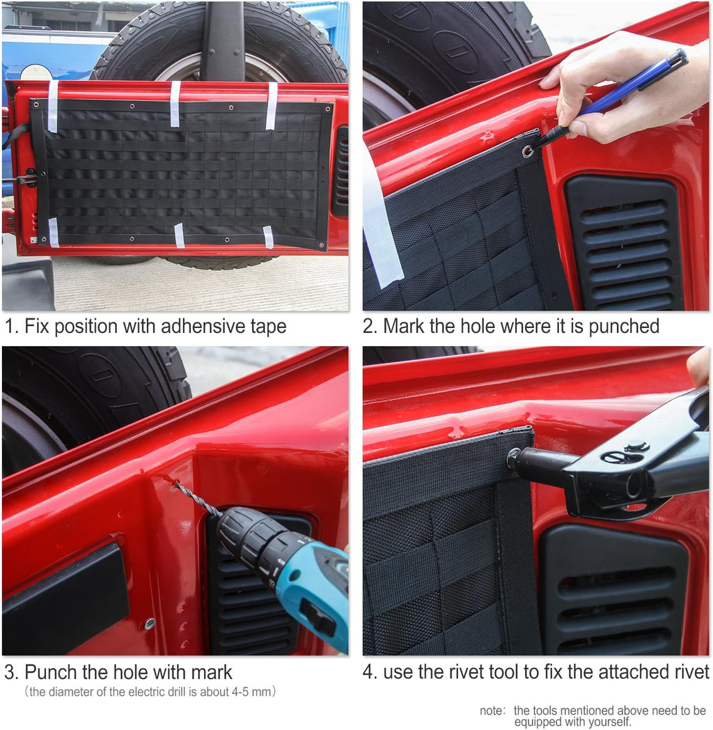 Canvas Tailgate Cargo Storage Bag & Tool Kit Organizer Pockets Y810