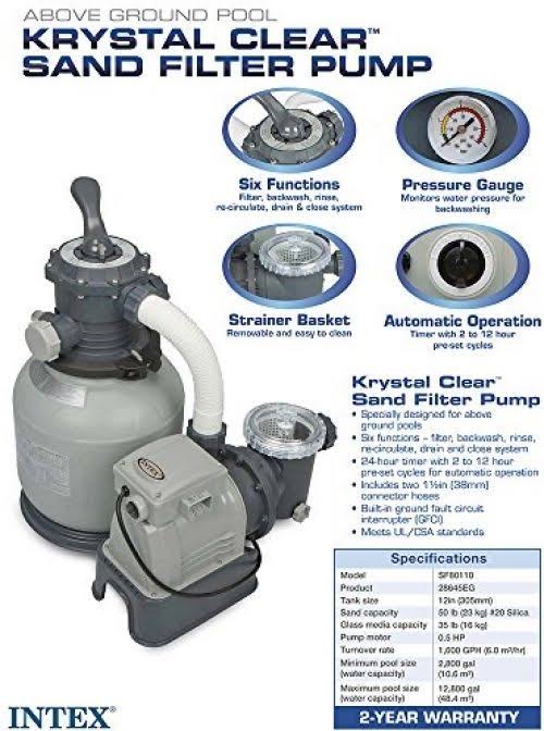 Sand Filter Pump for Above Ground Pools 12-Inch T8817