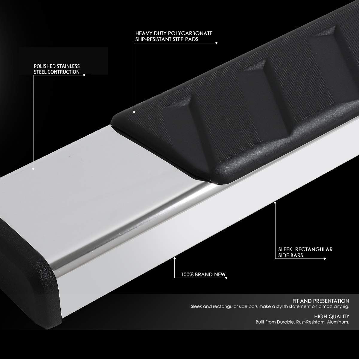 Polished Chrome Stainless Steel Side Step Nerf Bar Running Boards O504