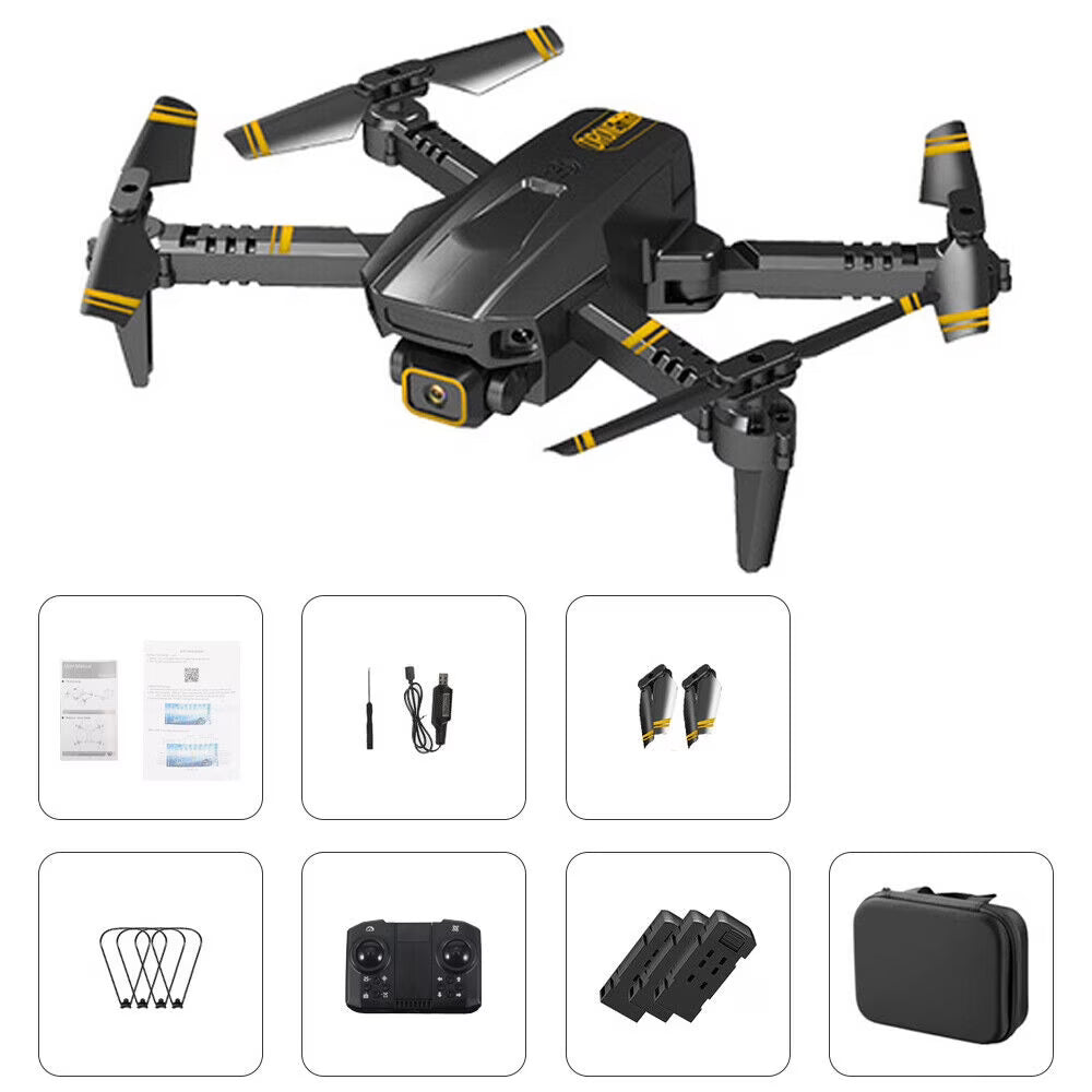 4K HD Dual Camera FPV Foldable Quadcopter with 3 Battery E929157