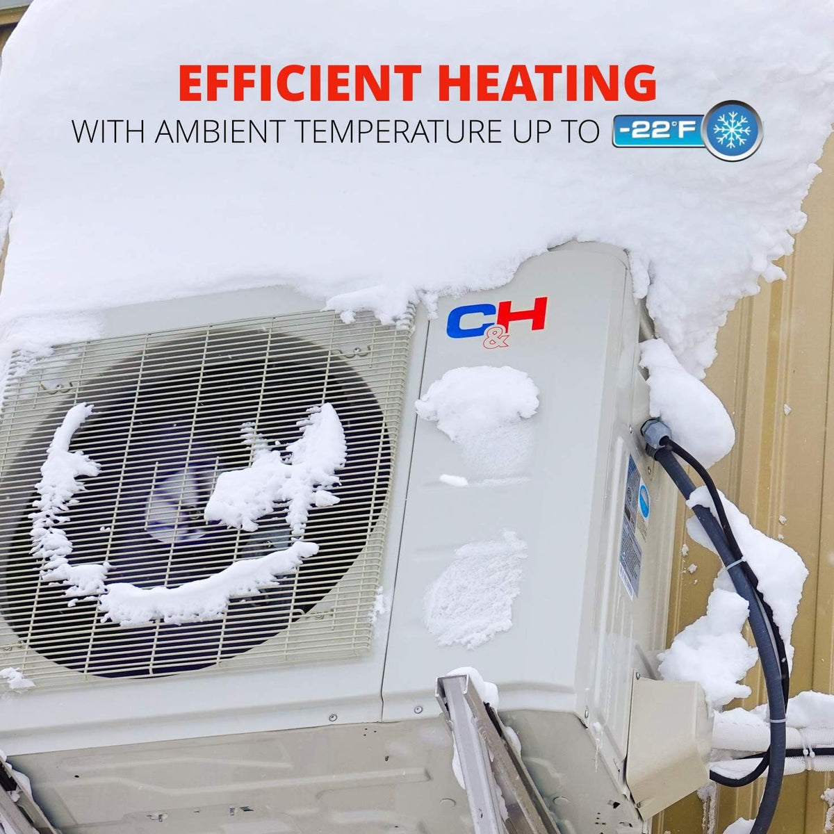 18,000 BTU Ductless Mini-Split Air Conditioner Heat Pump with 16FT Copper Line Set J5016