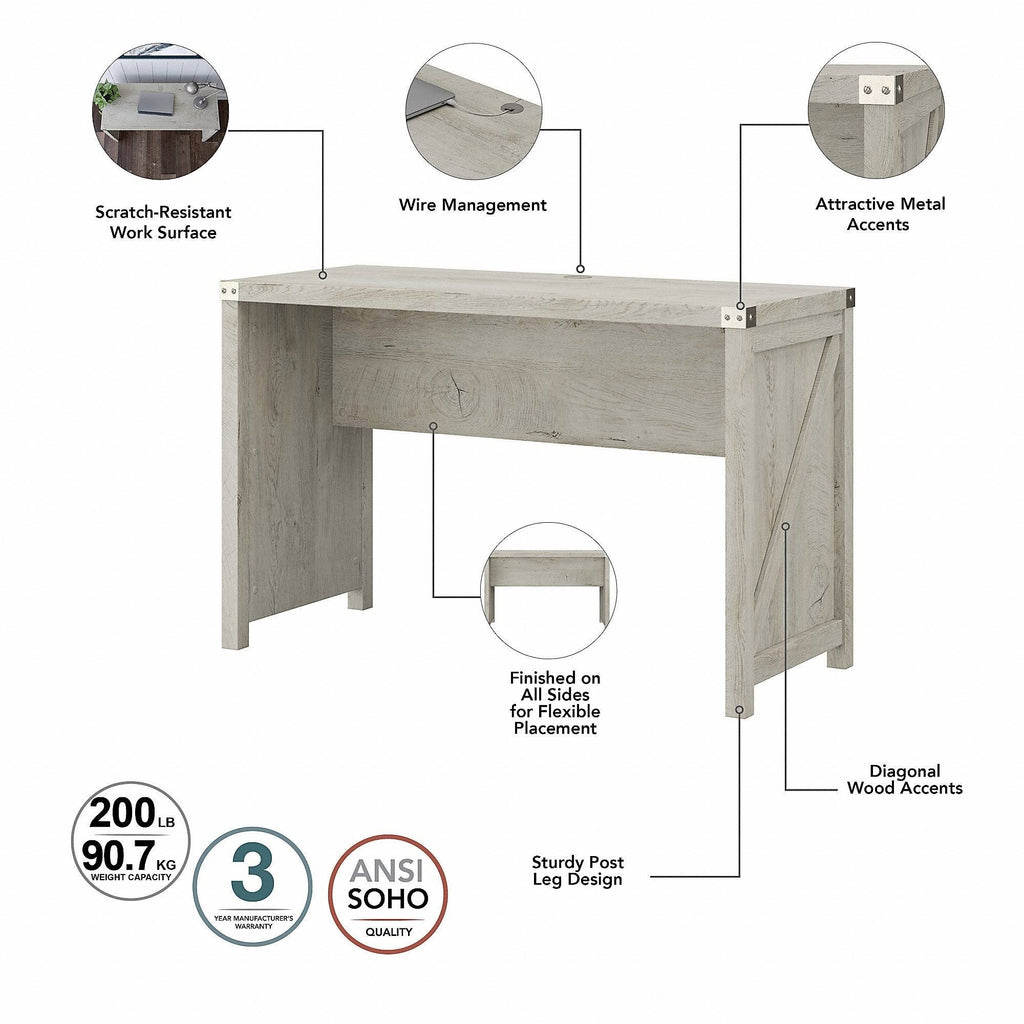 Farmhouse Writing Desk with 2 Drawer Mobile File Cabinet - Restored Gray K31920