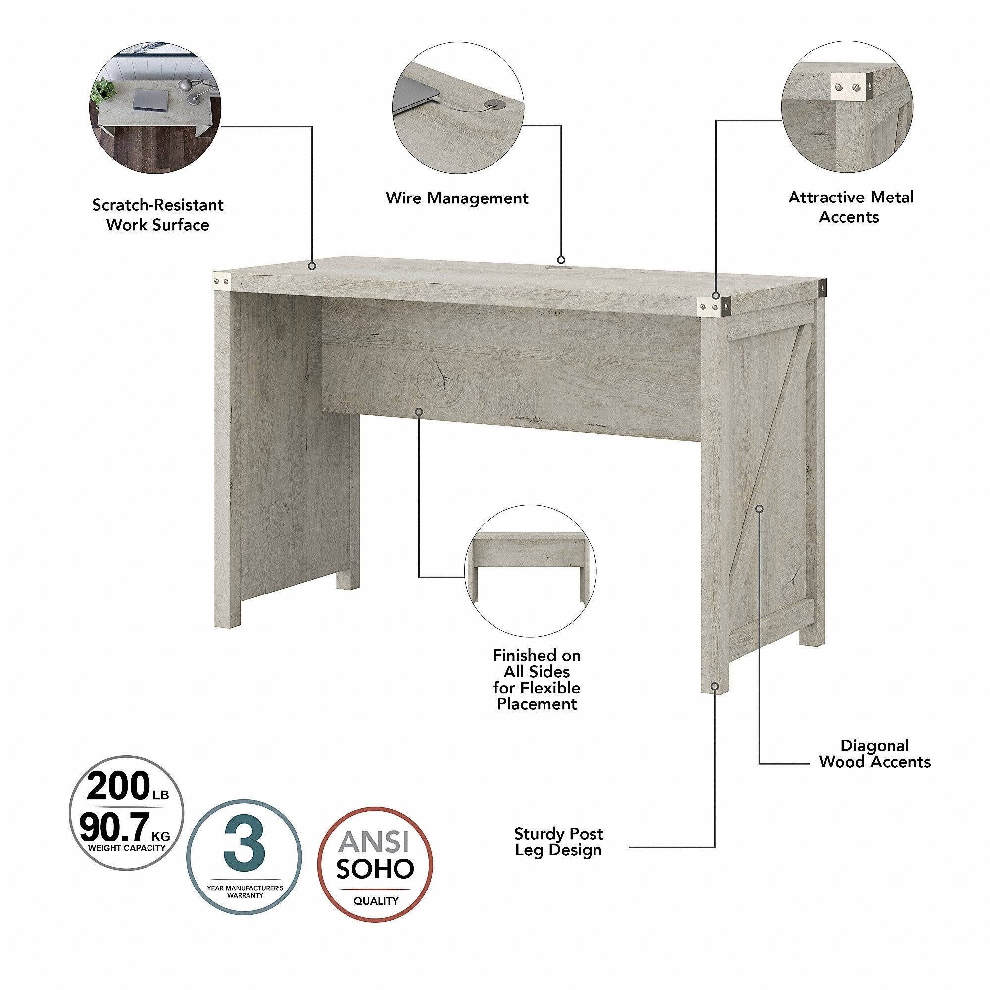 Farmhouse Writing Desk with 2 Drawer Mobile File Cabinet - Restored Gray K31920
