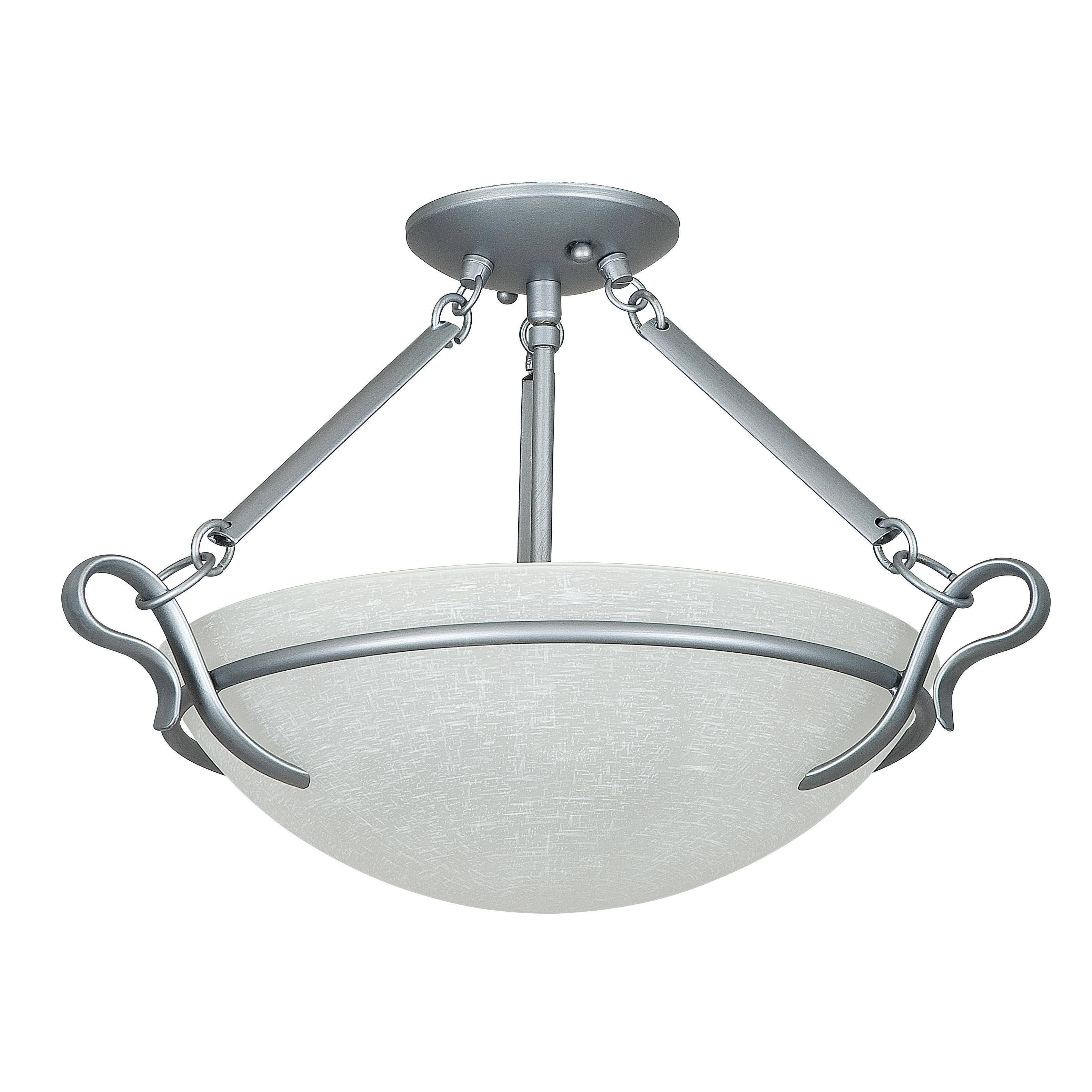 Satin Nickel 3-Light Semi-Flush Mount G645171
