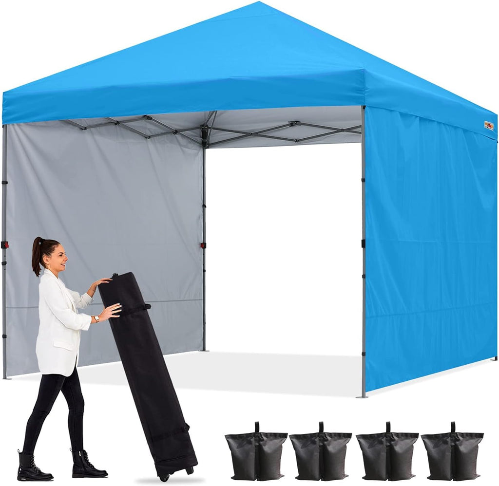 Black Pop up Canopy Tent with 2 Sun Wall 10x10 Z77070