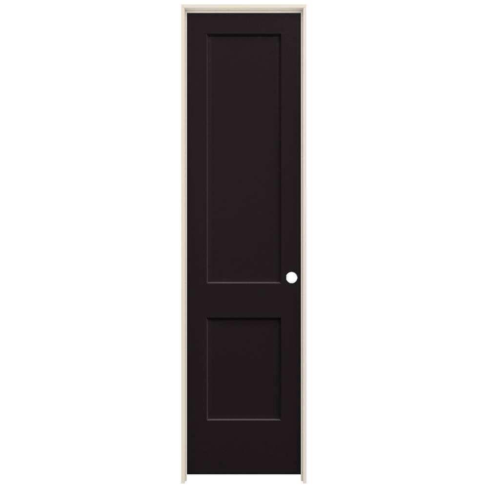 24 in. x 96 in. Black Painted Left-Hand Solid Core Molded Composite MDF Single Prehung Interior Door F919
