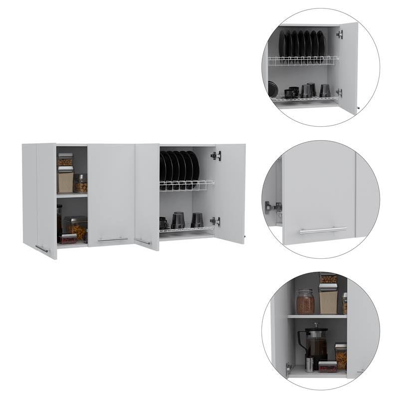 White Four-Door Wall Cabinet O1382
