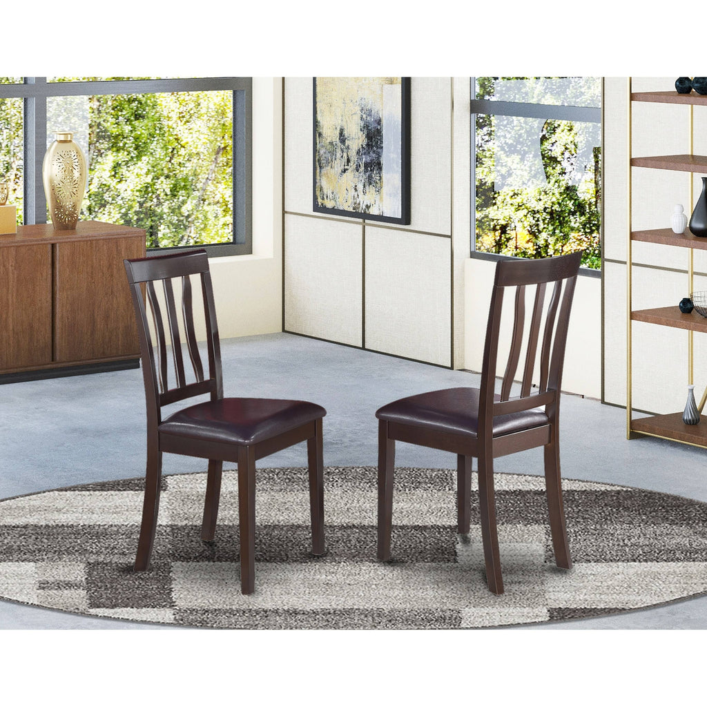 Antique Faux Leather Dining Chair Set of 2 G868