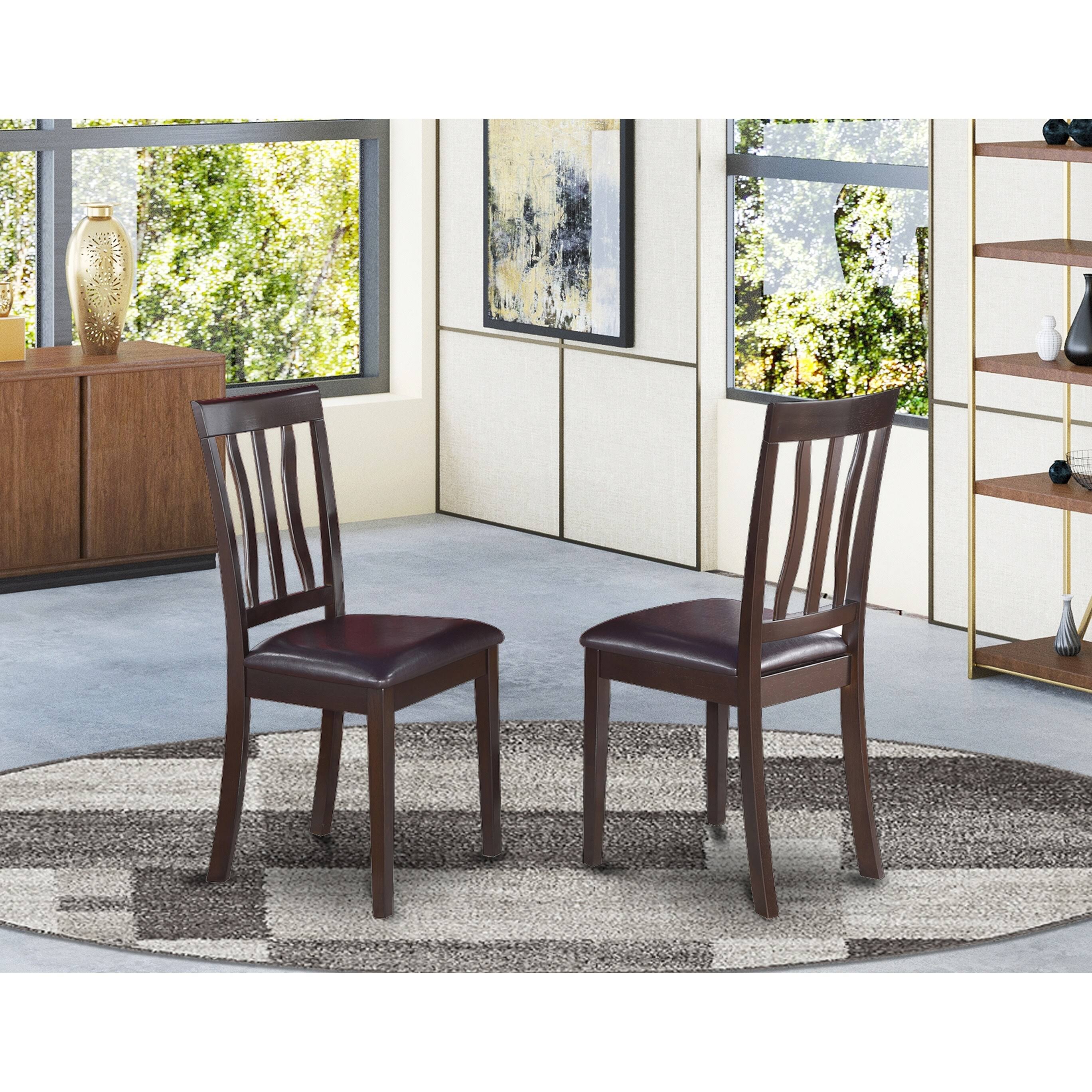 Antique Faux Leather Dining Chair Set of 2 G868