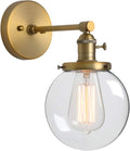 Industrial Wall Light Globe Wall Sconce with 5.9 Inch Clear Glass Canopy L4621