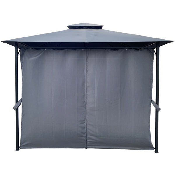 Gray 10x10 Ft Outdoor Gazebo Tent With Curtains O513