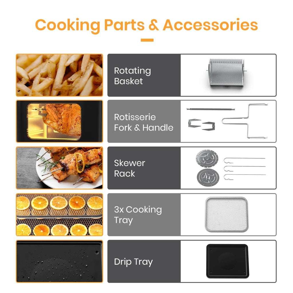 12.7 Quarts Large Air Fryer Toaster Oven with 19 Accessories Q2659