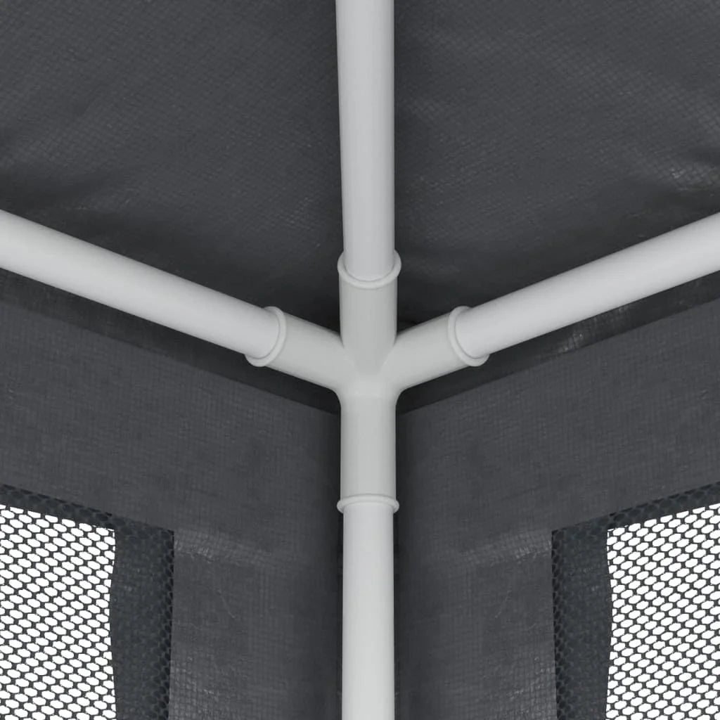 Party Tent with 8 Mesh Sidewalls Anthracite 29.5'x13.1' HDPE N462760