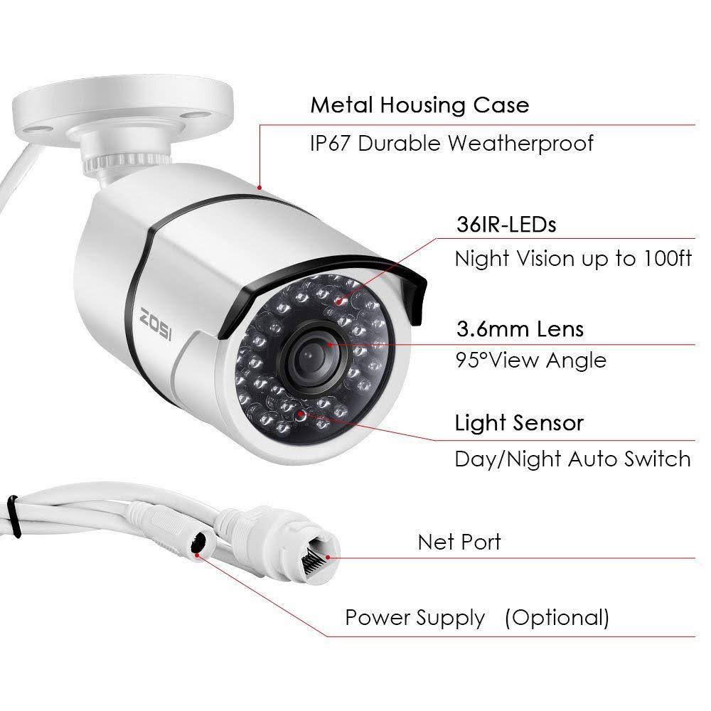 1080p PoE 8-Channel 2TB Hard Drive DVR Security Camera System with 8-Wired Bullet Cameras J746