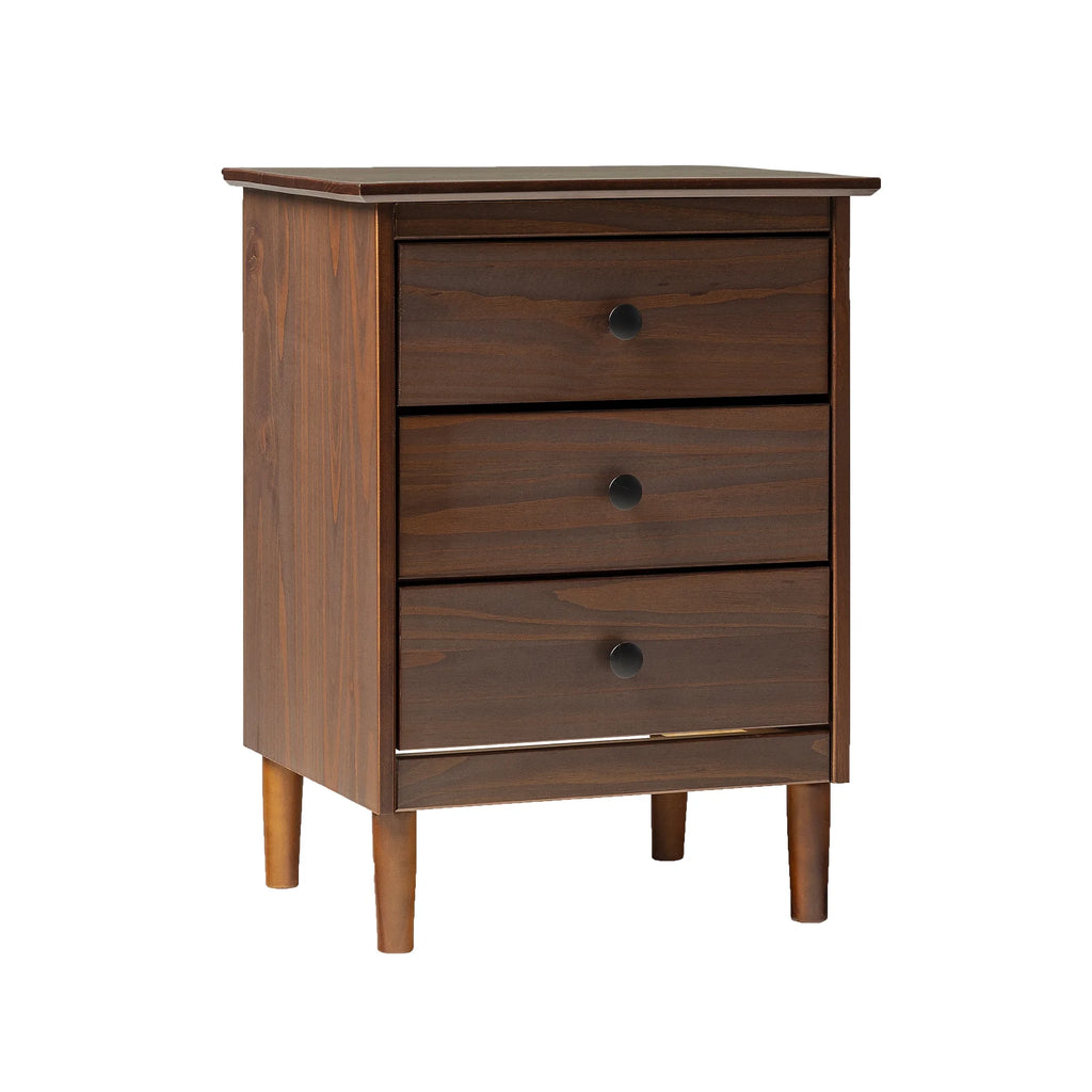 Walnut 3-Drawer Nightstand L8893