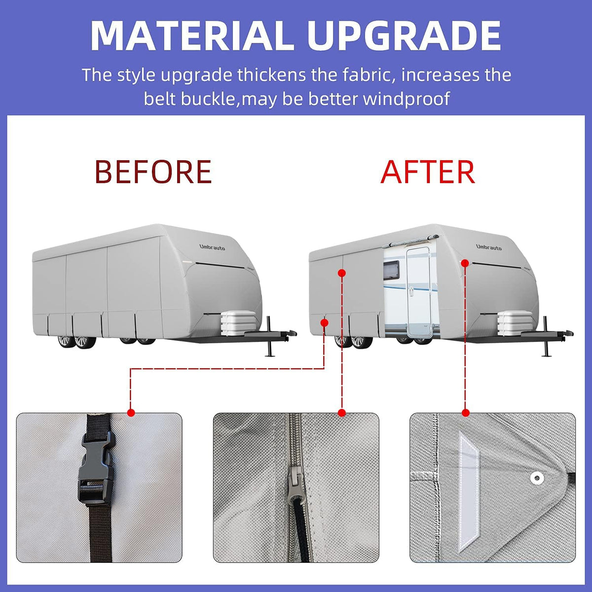 RV Trailer Cover Fits 27‘ - 30‘ Travel Trailer J634