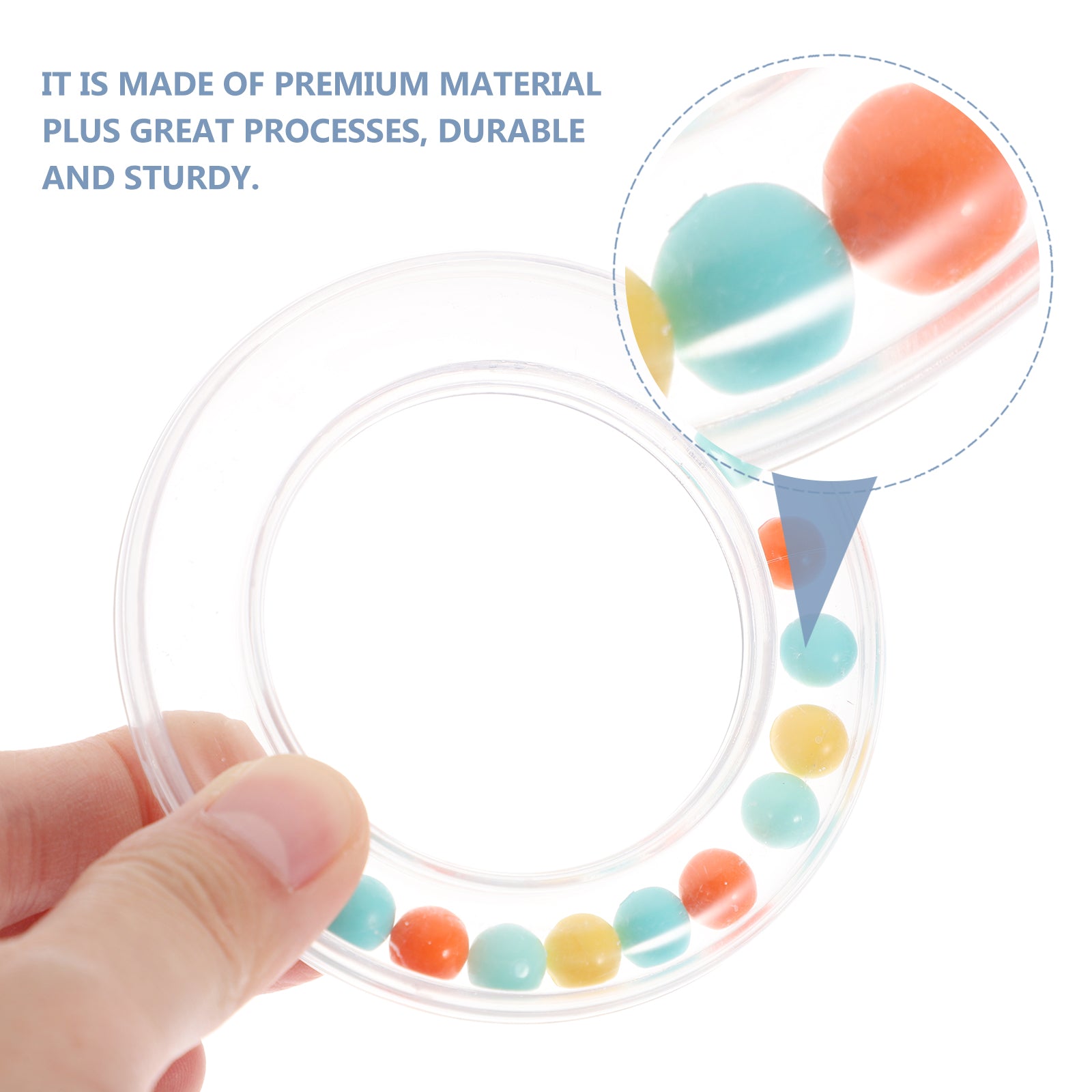 Transparent Circle Rattle Newborn Toys Plastic F2605