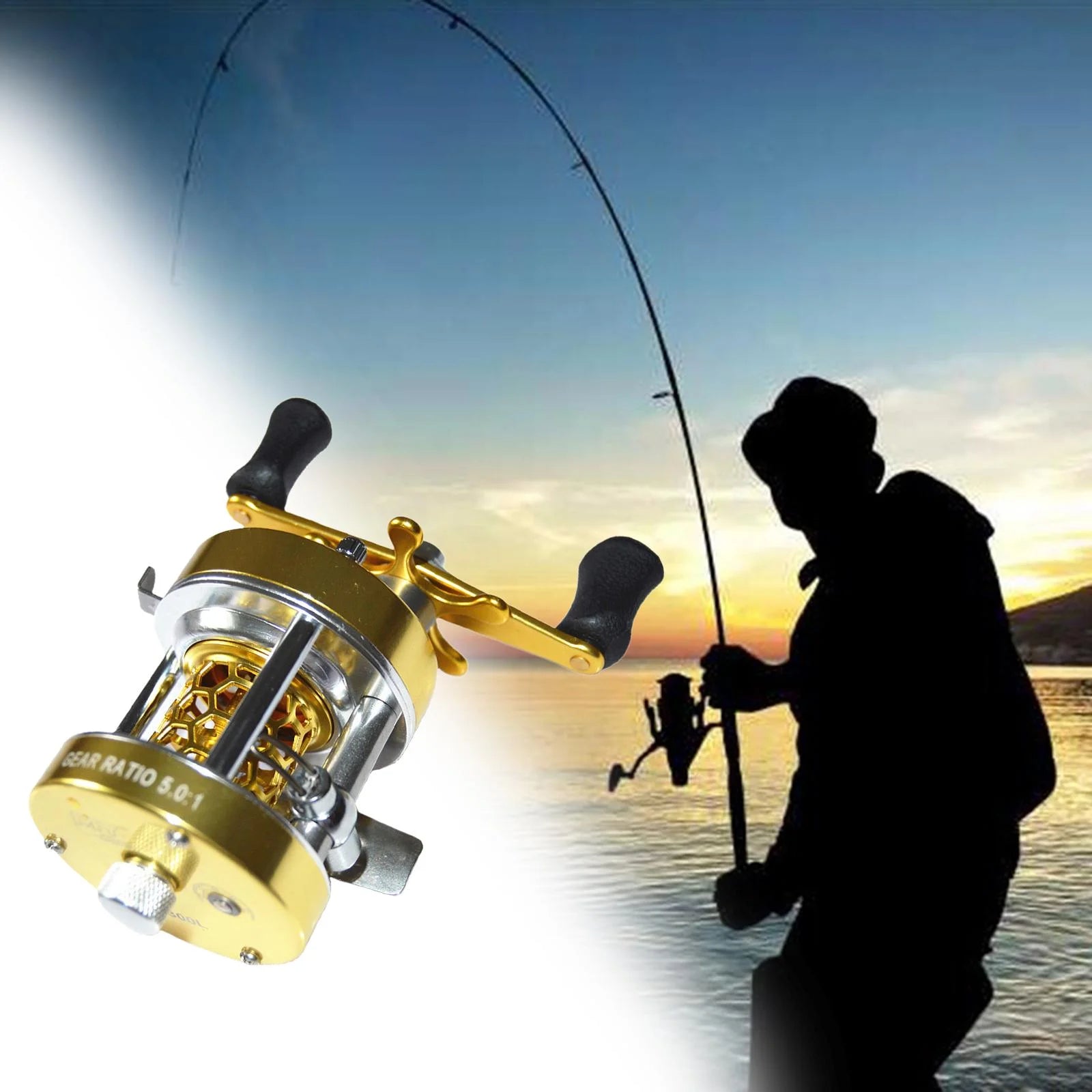 Fishing Reel 5.0:1 Gear Ratio Aluminum Spool S4895