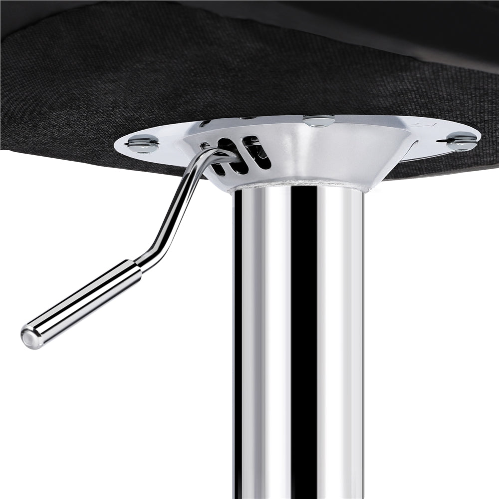2pcs Adjustable PU Leather Swivel Bar Stools with Backrest, Black Q111