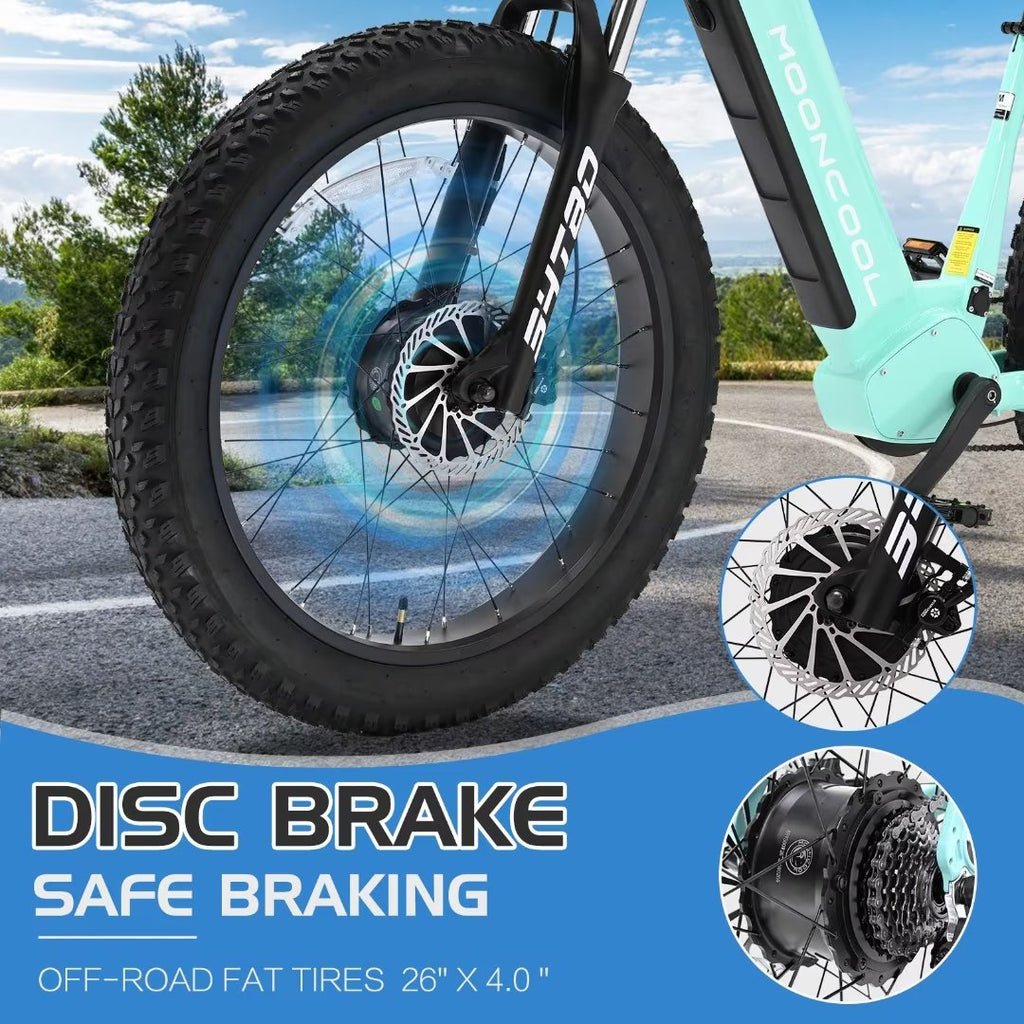 26" Fat Tire Electric Mountain Bike with Dual Motor Y2352