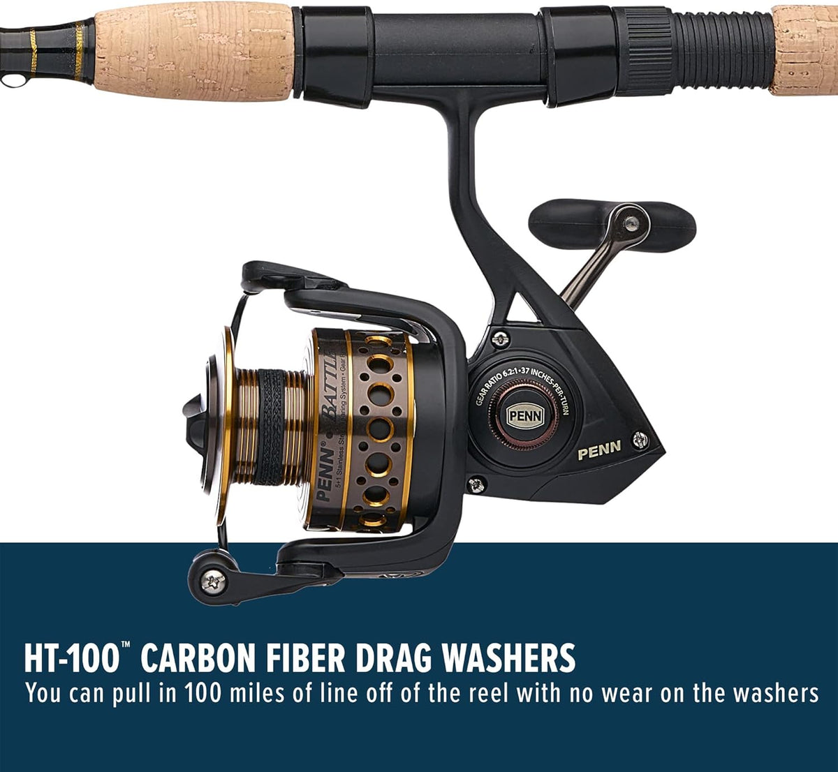 Penn Battle Spinning Reel and Fishing Rod Combo X5665