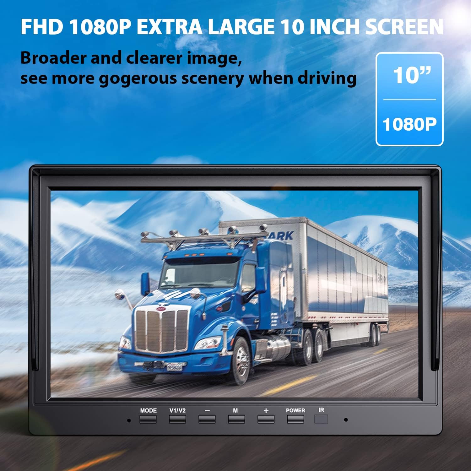 10-inch Wireless Backup Camera System with Recording, IP69 Waterproof Cameras L2765