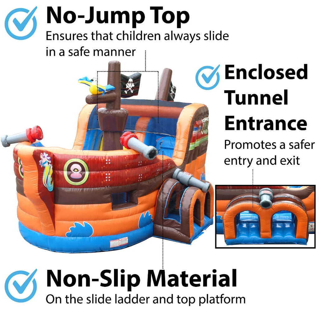 Pirate Ship Inflatable Bounce House with Slide W339716