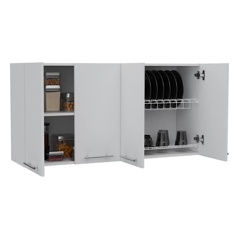 White Four-Door Wall Cabinet O1382
