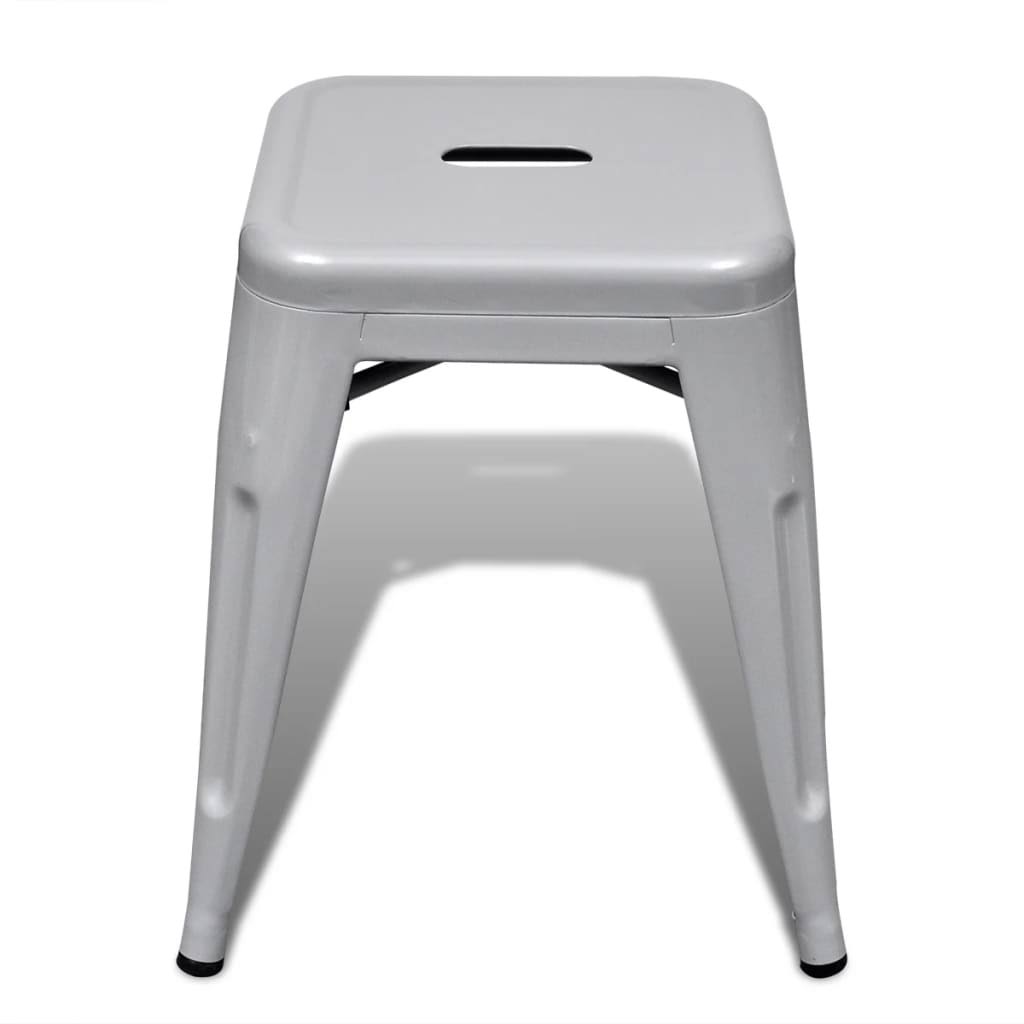 2 Pcs Stackable Metal Black Stools Q286