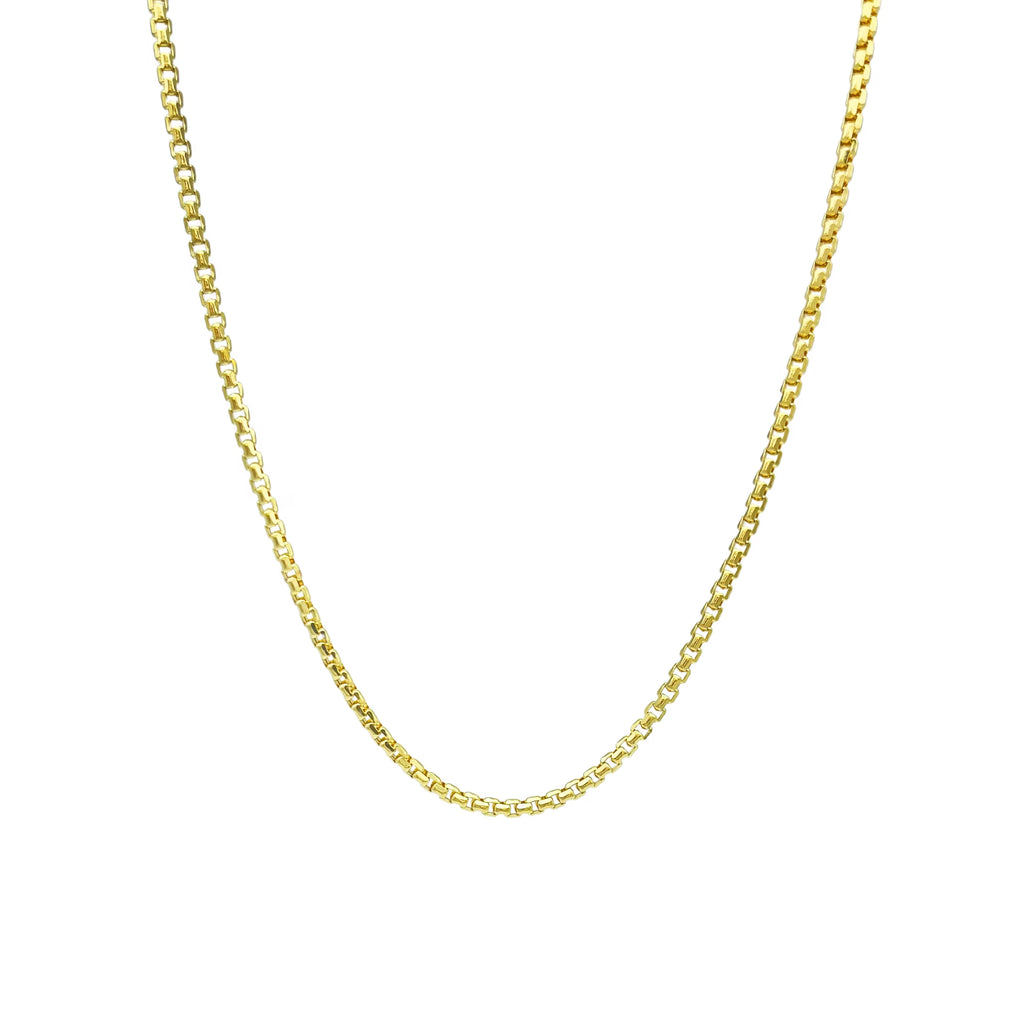 14K Yellow Gold Diamond Cut Box Pendant Chain Necklace 16" 18" 20" 22" 24" J4280