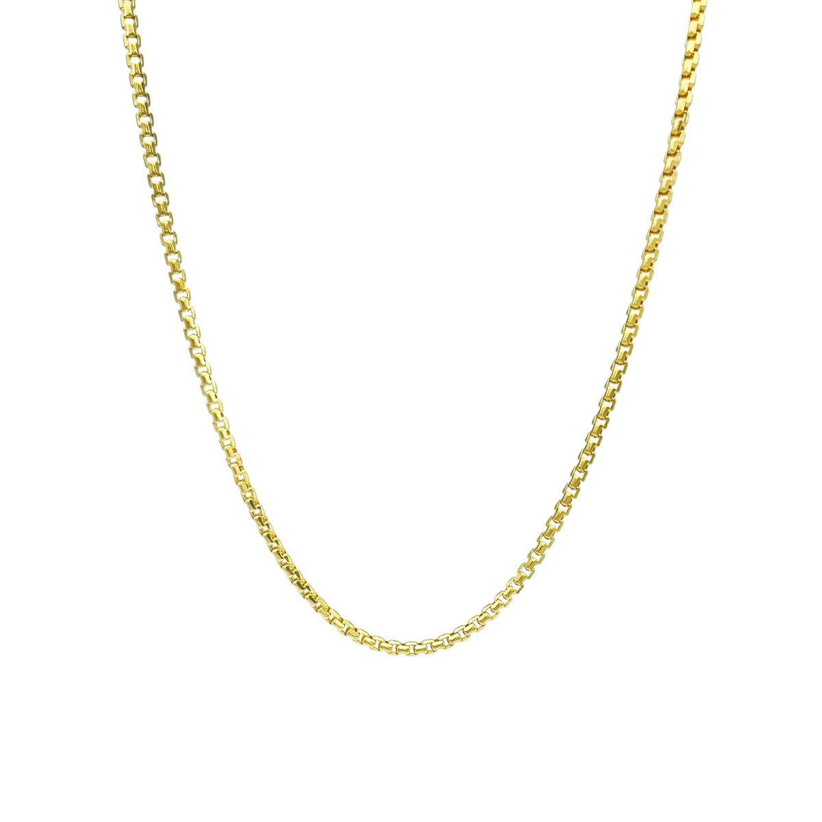 14K Yellow Gold Diamond Cut Box Pendant Chain Necklace 16" 18" 20" 22" 24" J4280