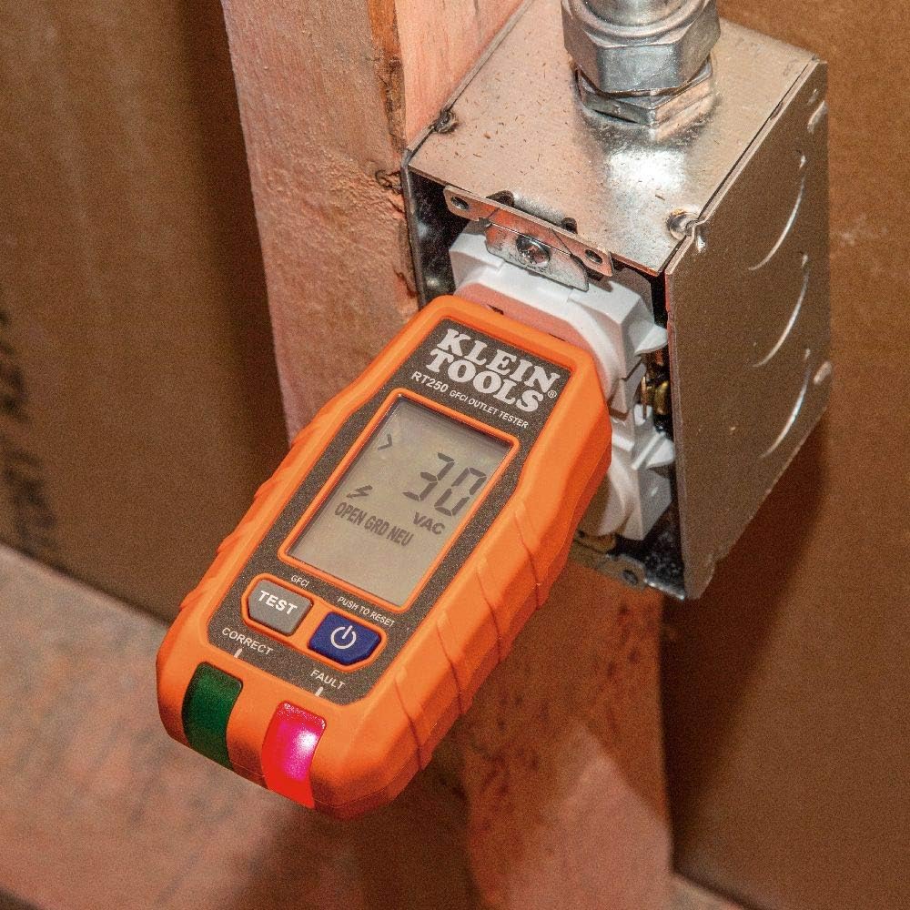 Non-Contact Voltage Tester and GFCI Receptacle Tester with LCD and Flashlight, Electrical Test Kit Pack of 2 D62489