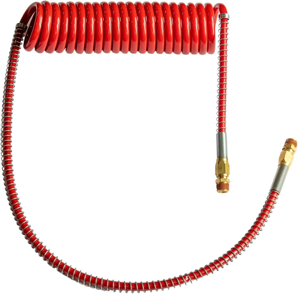 Red & Blue Coiled Air Brake Hoses with 12" & 40" Leads, Pack of 2 H52544